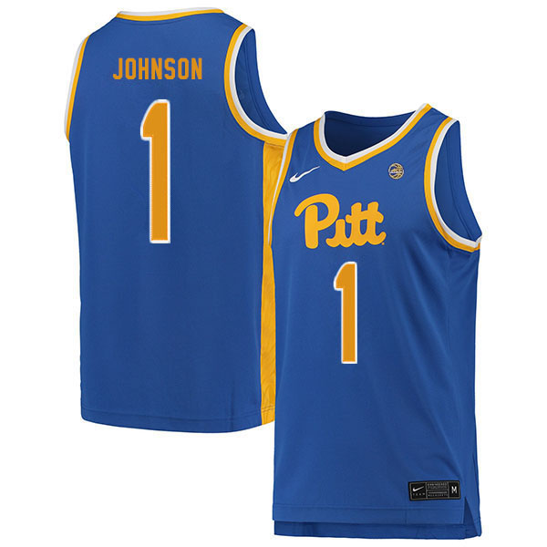 Men #1 Xavier Johnson Pitt Panthers College Basketball Jerseys Sale-Blue